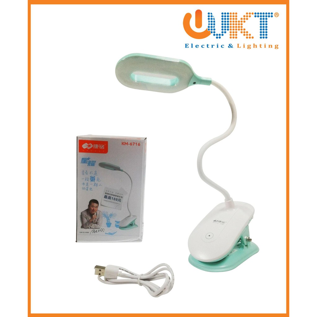Đèn bàn led kẹp bàn hoặc để bàn - kiểu hiện đại VKT- KM6716