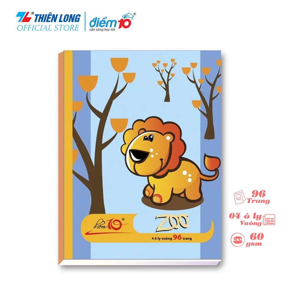 Tập học sinh 96 trang Thiên Long Điểm 10 NB-028- 96 trang - 4 ôly vuông