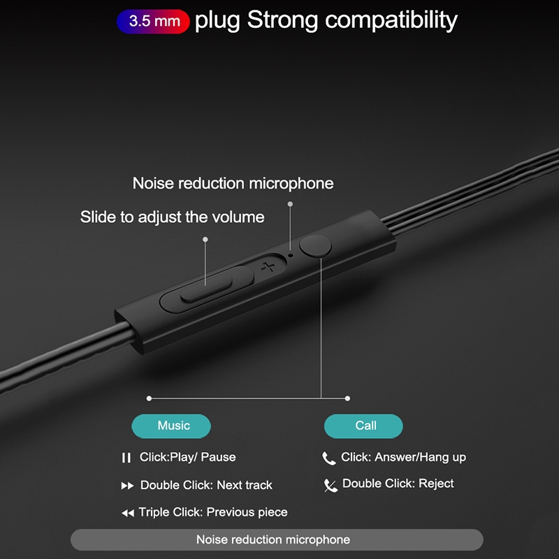 Tai Nghe Bass Thể Thao Nhét Tai BKWHALE BK06 Có Dây Kèm Mic