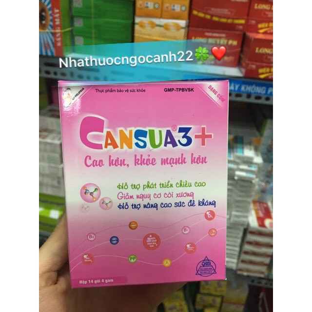 Cốm cansua3+ bổ sung vitamin và khoáng chất cho trẻ (hộp 14 gói )