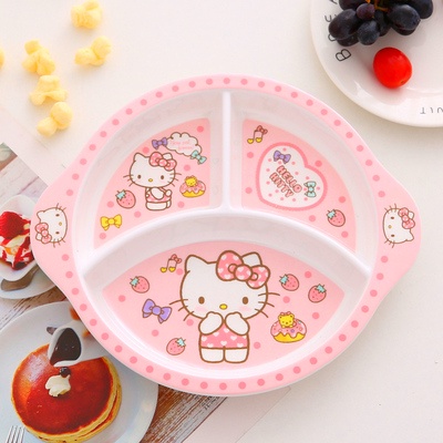 Set cốc bát đĩa nhựa hình Hello Kitty