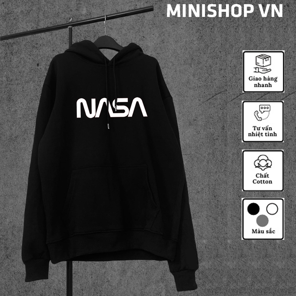 Áo Nỉ Hoodie Nam Nữ NASA Chất Vải Nỉ Dầy Ấm Mềm Mịn Dáng Rộng Thoải Mái Phong Cách Ulzzang Mẫu Mới