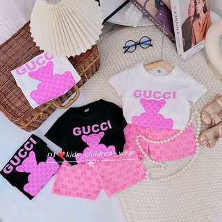 Set bộ cotton Gucci gấu cho bé gái siêu đẹp