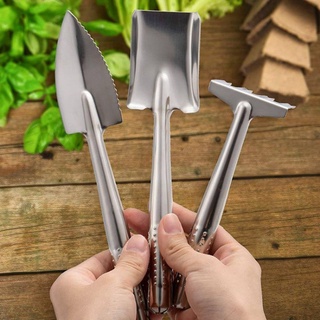Bộ dụng cụ làm vườn 3 món chất liệu thép trắng không gỉ