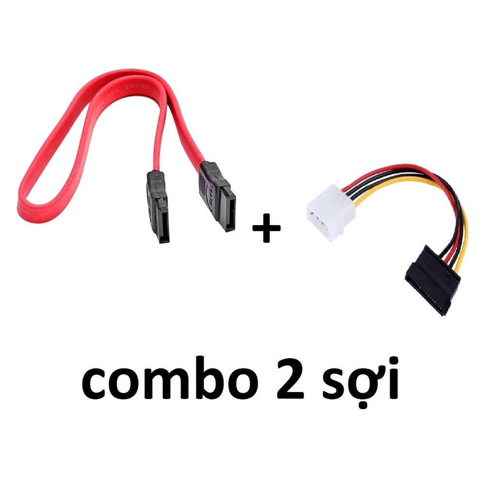 Cáp nguồn sata, cáp tín hiệu sata , cáp hdd sata, combo 2 sợi cáp nguồn sata + xáp hdd sata