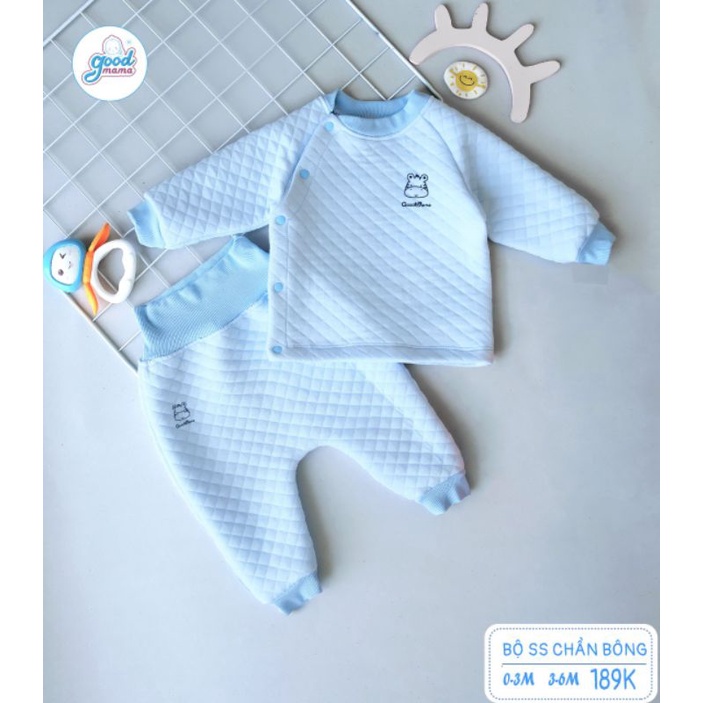 Goodmama - Bộ trần bông ấm áp cho bé sơ sinh 3-7kg