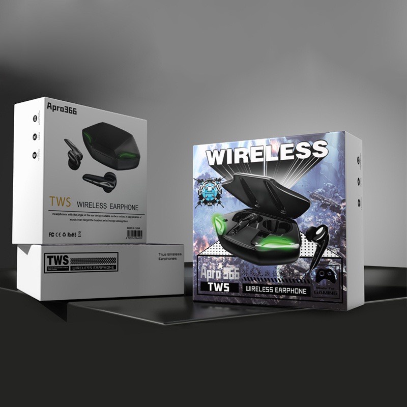 Tai nghe bluetooth gaming Apro366 5.0 TWS, Bass mạnh mẽ, độ trễ cực thấp khi chơi game xịn