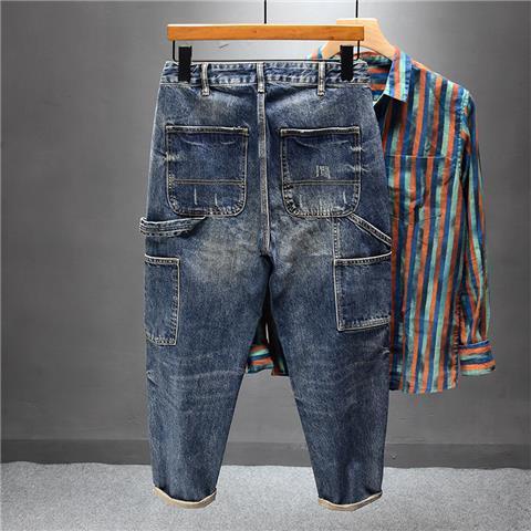 Quần Jean Dài Dáng Rộng Kiểu Retro Thiết Kế Trẻ Trung Cho Nam