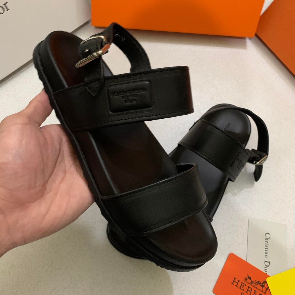 Dép Sandal Nam D&G Da Cao Su Non Cao Cấp New - Đế Cao Su Chống Trơn Trượt Tốt - Quai Da Bền Và Đẹp - Dép Quai Hậu Nam..