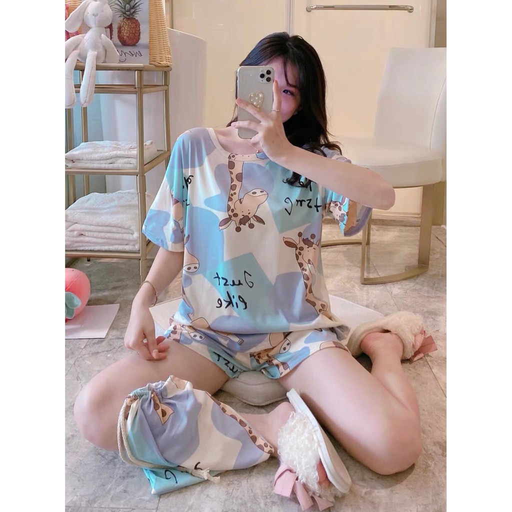 Đồ Bộ Ngủ Nữ Cotton Cộc Tay, Đồ Ngủ Nữ Ngắn Tay Mặc Nhà Nhiều Họa Tiết
