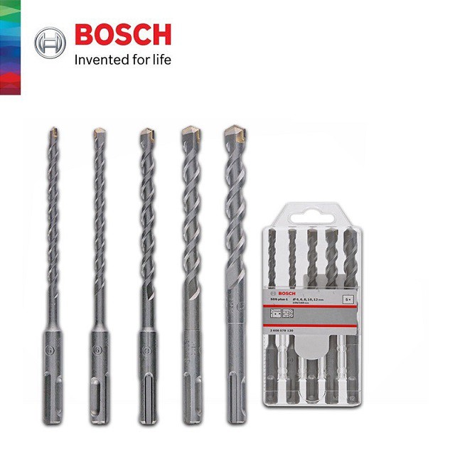 [CHÍNH HÃNG] Bộ 5 Mũi Khoan Bê Tông Bosch SDS+ plus 1 (6/6/8/10/12*160mm) (Mới), Giá Đại Lý Cấp 1