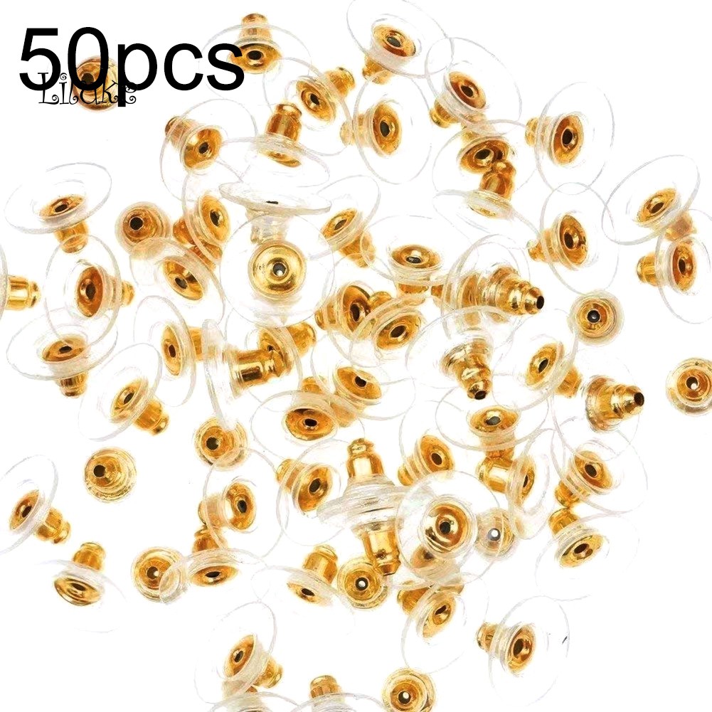 Set 50 Nút Chặn Bông Tai DIY An Toàn Tiện Dụng