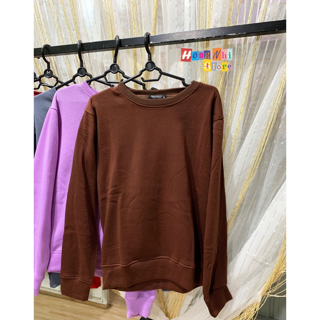 ÁO SWEATER TRƠN CHẤT NỈ LÓT BÔNG MÀU NÂU - SWEATER UNISEX - MM | BigBuy360 - bigbuy360.vn