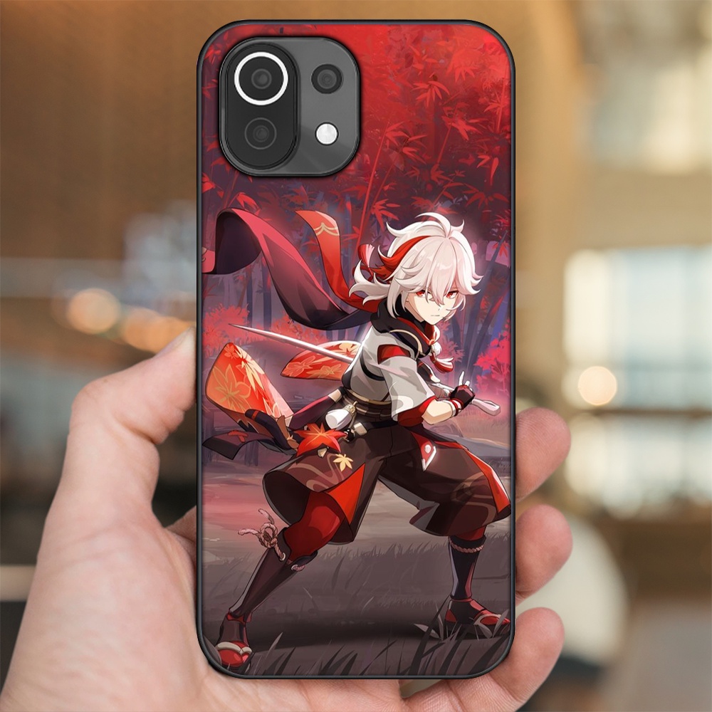 Ốp lưng Xiaomi Mi 11 Lite viền đen in hình Kazuha Genshin Impact