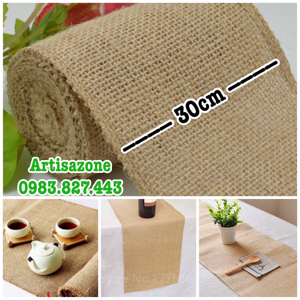 Vải bố trang trí đồ handmade - Bản rộng 30cm, chiều dài 01 mét hoặc 90cm