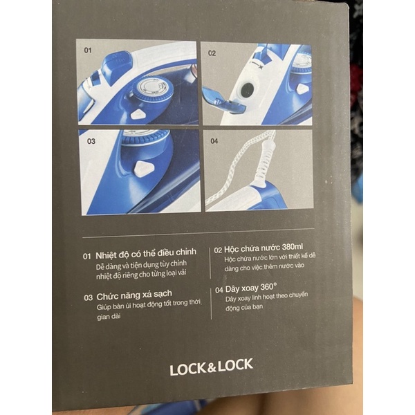 Bàn ủi hơi nước bàn là Lock&Lock steam iron ENI146BLU ENI354GRY - BABYHOPSG