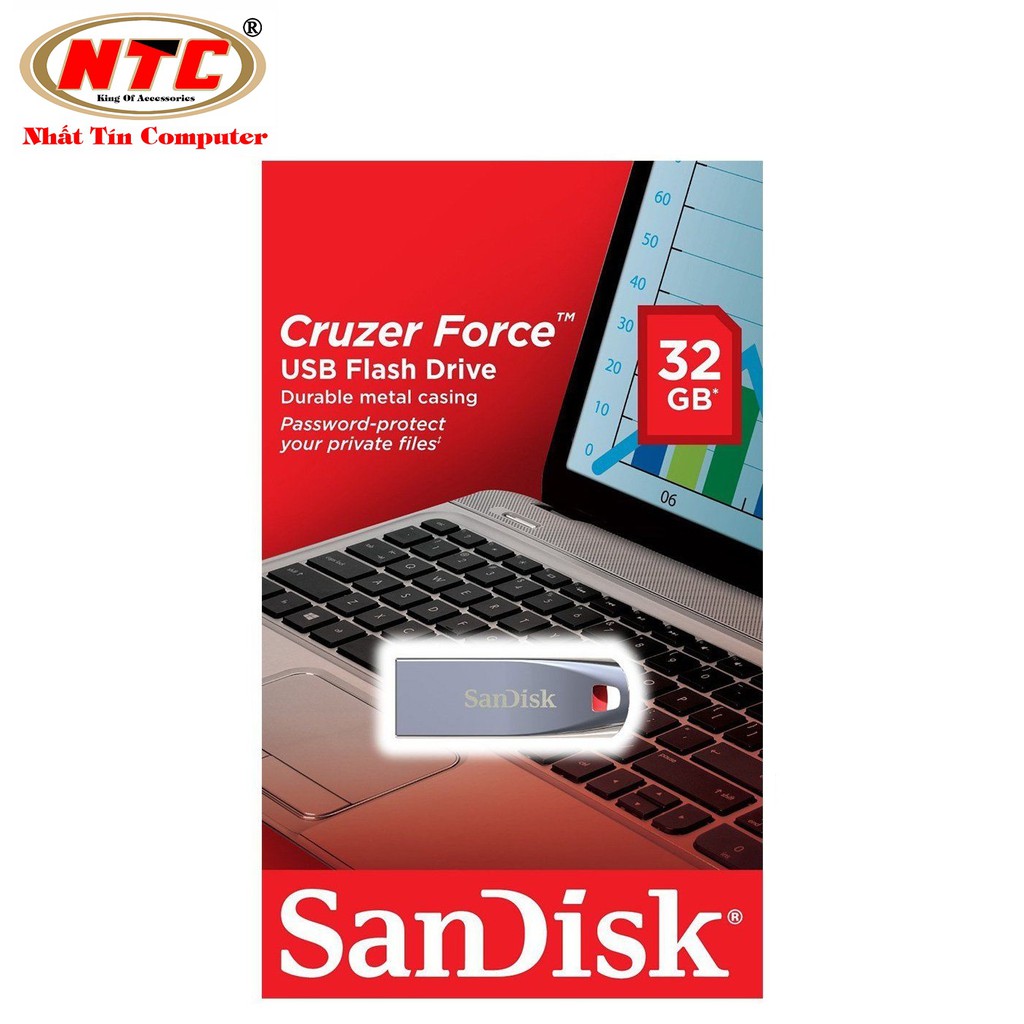 USB Sandisk Cruzer Force CZ71 32GB (Bạc)