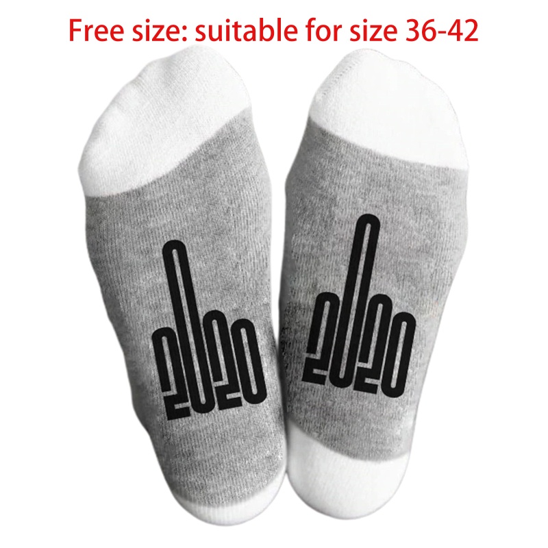 Xiangbao Vớ Cotton Thoáng Khí In Hình Ngón Giữa Màu Sắc Tương Phản Vui Nhộn Phong Cách Harajuku Cho Nam Và