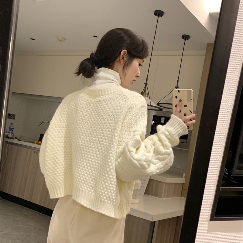 IELGY    Áo Khoác cardigan Dệt Kim Màu Sắc retro Nhật Bản Cho Nữ