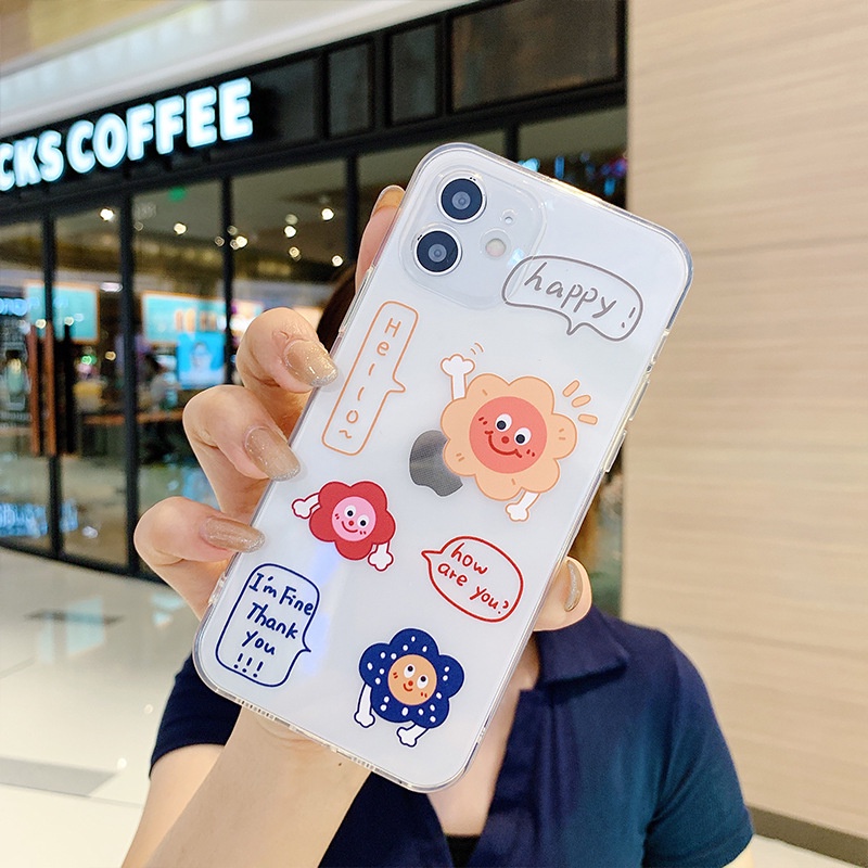 Ốp lưng iphone Hoa cười Happy dẻo slicon iphone 11 7plus 8plus x xsmax 11pro max 12pro 12promax 13promax t119