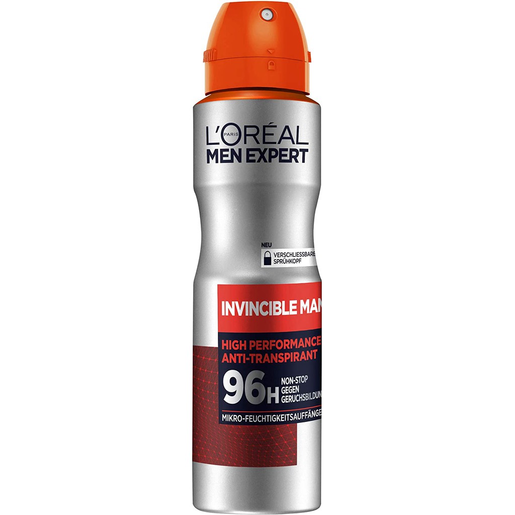 Xịt khử mùi nam khô thoáng L'OREAL Invincible Man 96h Non stop , 150ml