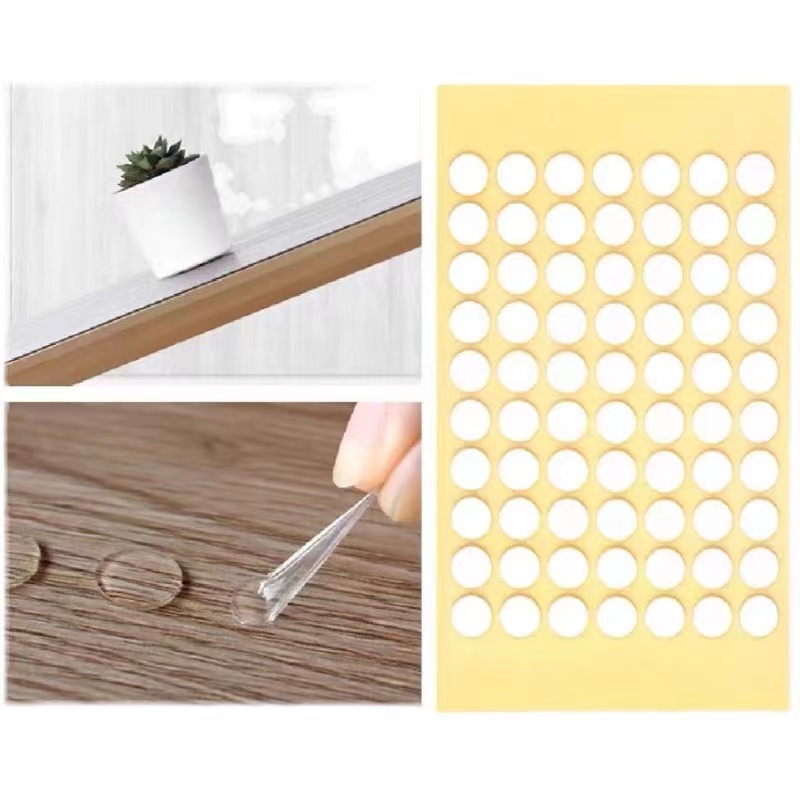 Tấm 50 Miếng Dán Nano Hai Mặt Trong Suốt Hình Tròn Không Để Lại Dấu Vết