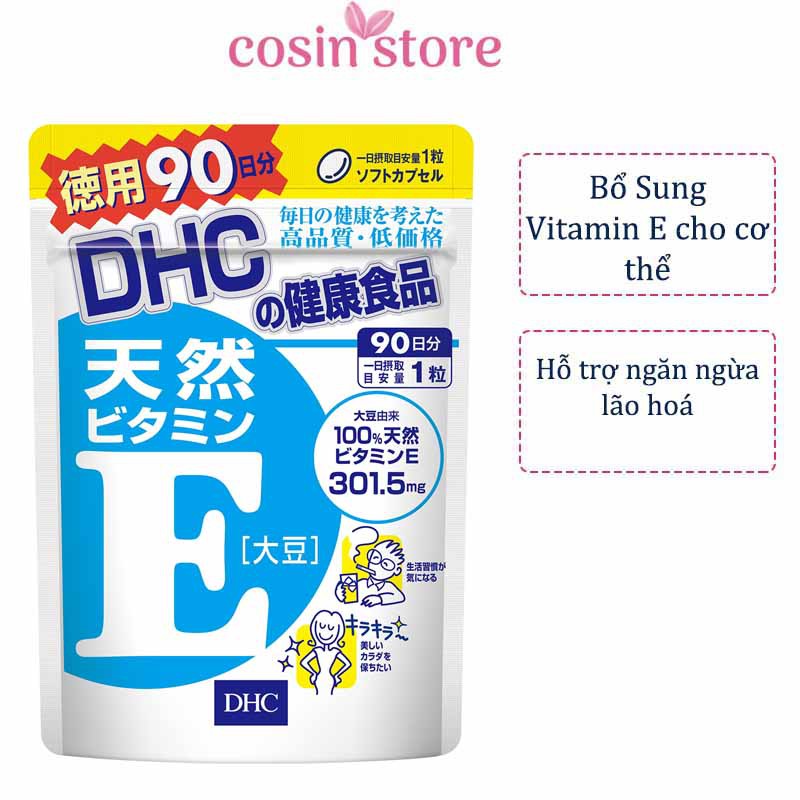 Viên uống Bổ Sung Vitamin E DHC Nhật Bản 90 Viên 90 Ngày Dùng