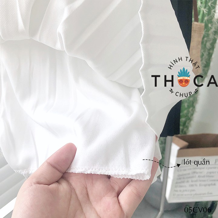 Chân váy ngắn xếp li trơn trắng, đen THOCA HOUSE có size, xinh xắn trẻ trung cho nàng | BigBuy360 - bigbuy360.vn