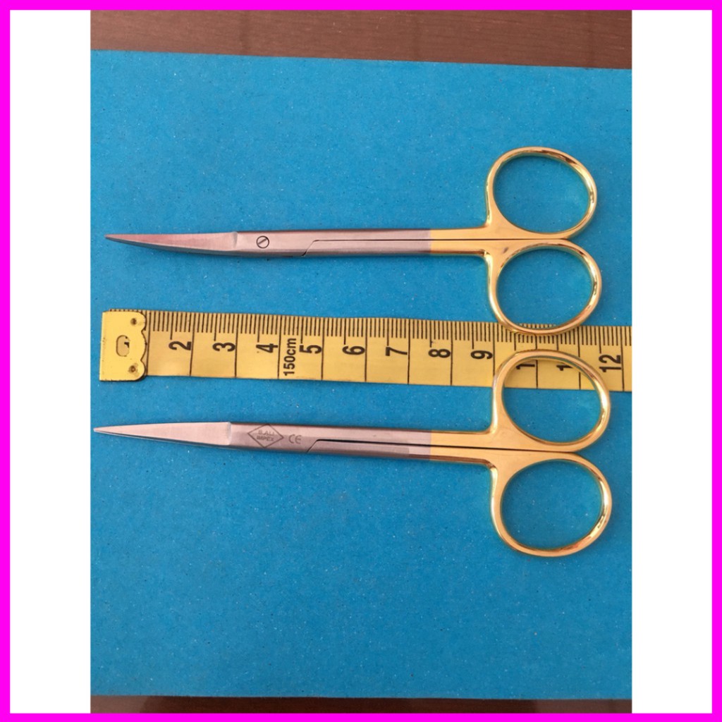 Kéo y tế cán vàng cong hoặc thẳng 11,5cm, Hàng cao cấp