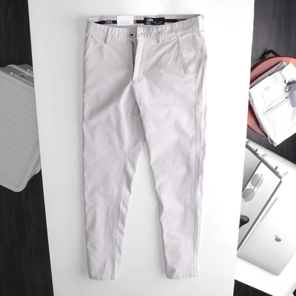 Quần kaki nam dài Zara 6 màu mẫu mới tag đen form slim fit | LA STORE MENSWEAR