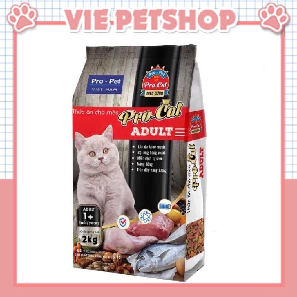 PRO CAT ADULT - Thức Ăn Cho Mèo Trưởng Thành Gói 2Kg | Vie PETSHOP