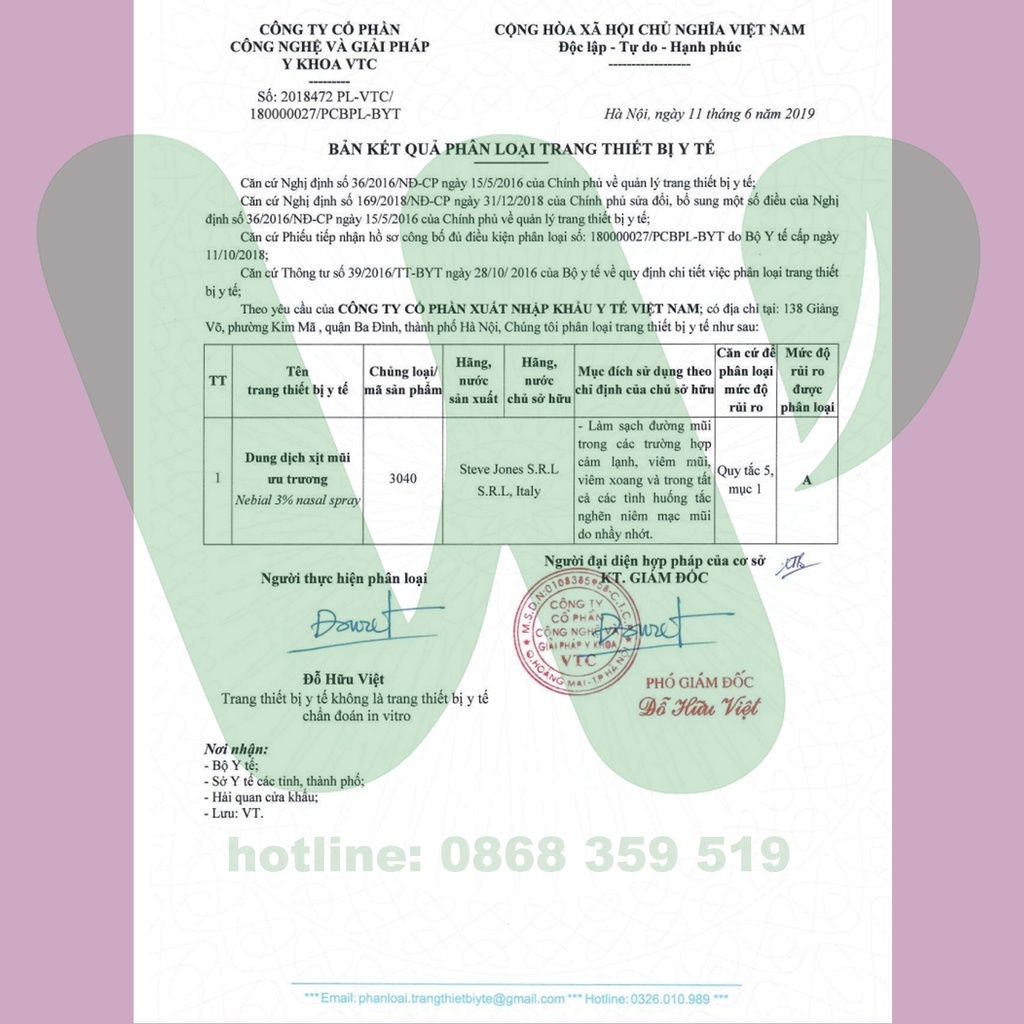 Bình xịt Nebial / Nebianax 3% Spray  - Nước muối ưu trương, rửa mũi an toàn cho trẻ em và người lớn