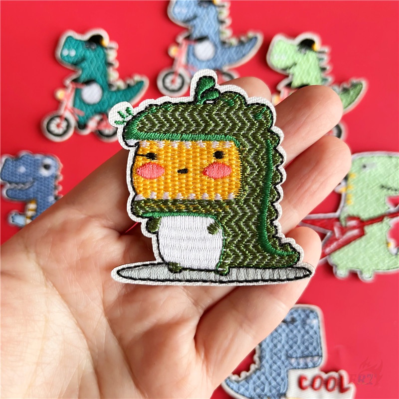 ☸ Ông tuyệt vời. Sticker Dán Hình Khủng Long Xinh Xắn Chất Lượng ☸ 1 Sticker Ủi Thêu Hình Khủng Long Hoạt Hình