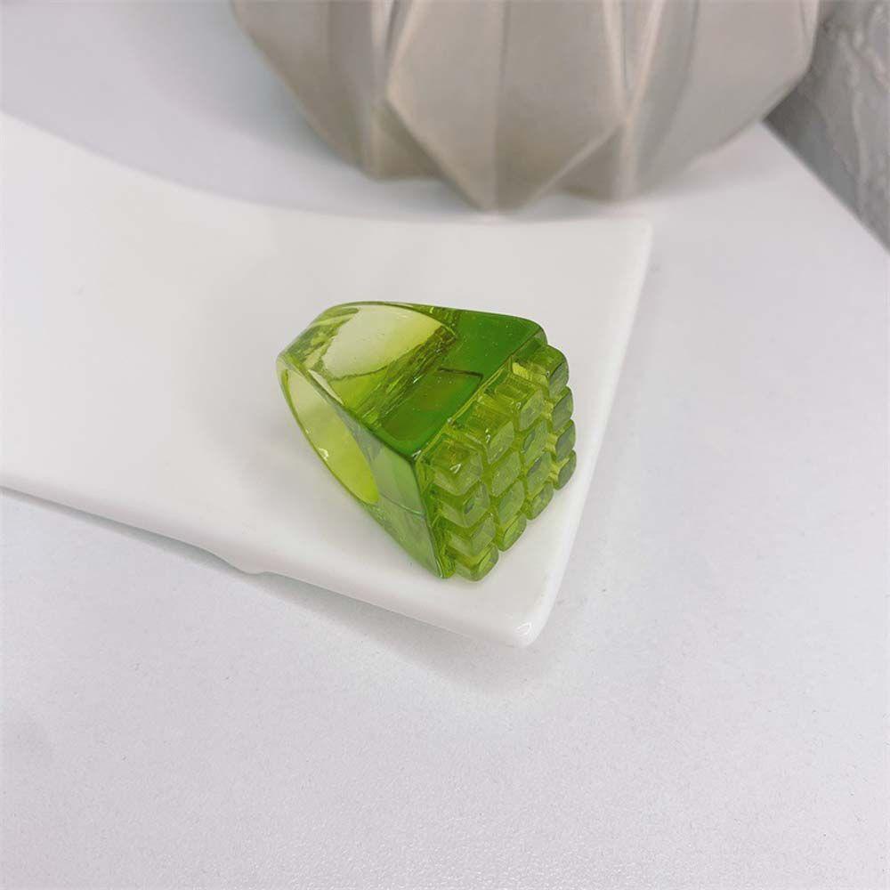 QQMALL Nhẫn Resin Dễ Thương Thời Trang Hàn Quốc Cho Nữ