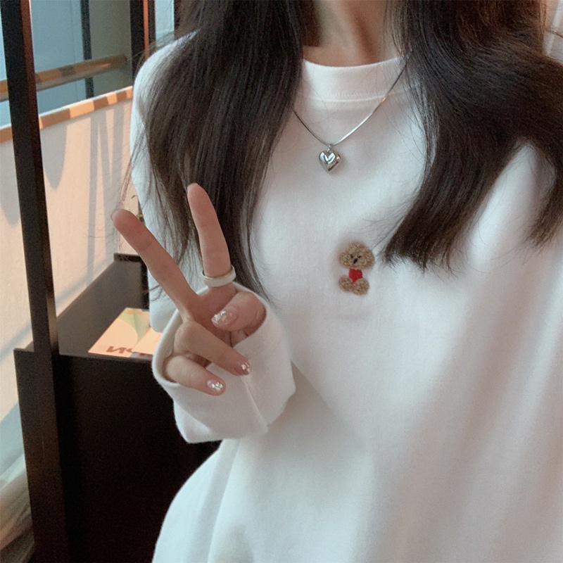 Áo thun tay dài cổ tròn họa tiết độc đáo dễ phối đồ hợp thời trang