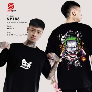 Áo Thun Nam Tay Lỡ NP188 Joker Đưa Tay Lên Miệng Sau Lưng Chữ Joker Trước Ngực [40kg-110kg] 100% Cotton