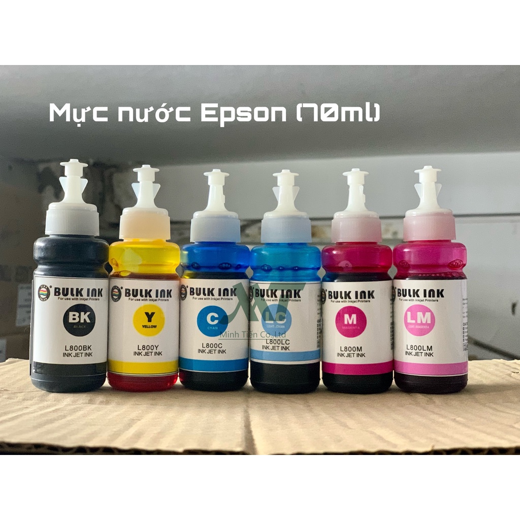 Bộ Mực Nước Bơm Cho Máy In phun Ep.son (70ml) 1 bộ/ 6 màu