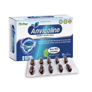 Bổ não Anvicolie hỗ trợ giảm đau đầu, hoa mắt chóng mặt Hộp 30 viên
