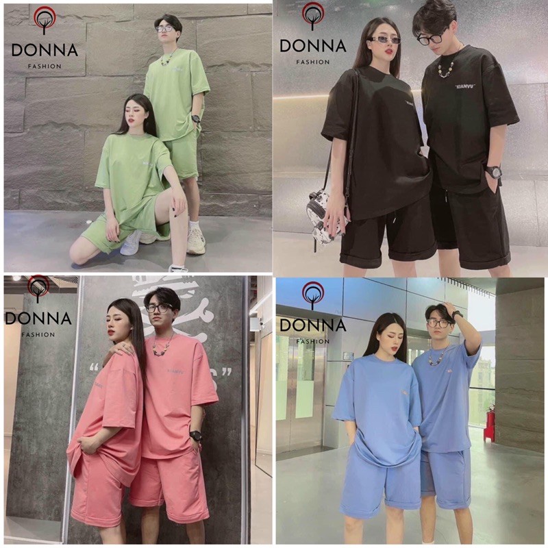 Bộ Đùi Trơn Thêu Chữ , Bộ Đùi Form Rộng , Bộ ulzzang Đùi trơn thêu chữ