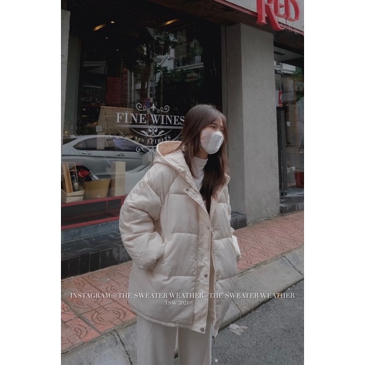 Áo phao béo có mũ dáng lửng 4 màu the.sweaterweather TSW