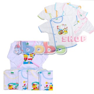 Áo Sơ Sinh Tay Ngắn Trắng Bác Sĩ Bossinis Cho Bé 2-12Kg