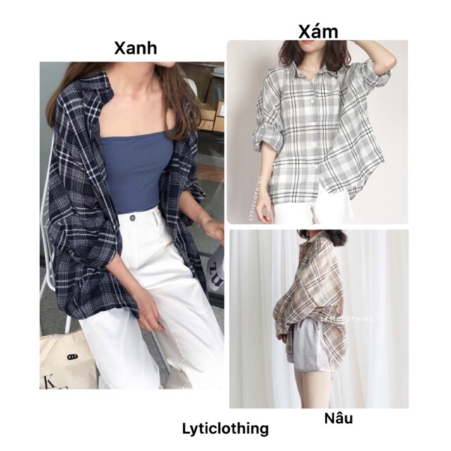 Sơ mi nữ ulzzang style Hàn Quốc oversize dáng dài trùm mông