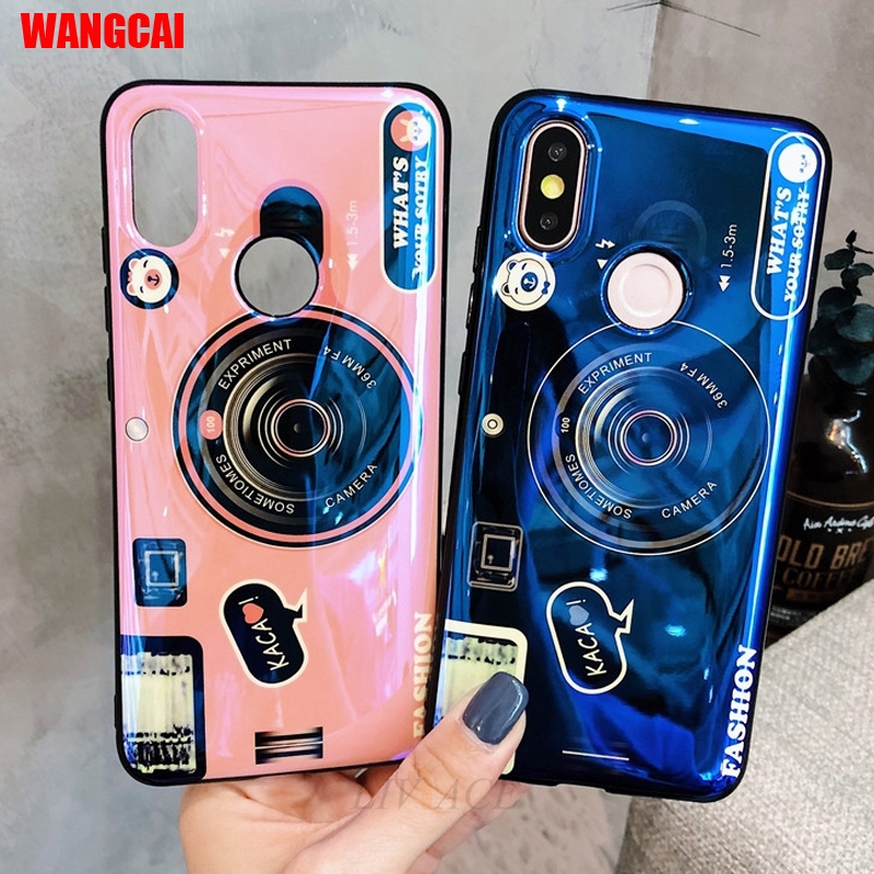 Ốp điện thoại silicon hình máy ảnh thời trang có vòng đỡ dành cho Xiaomi Redmi 7/S2/5A/GO/5/5+/4X/Note 7/6Pro/5Pro