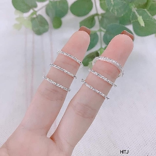 Deal giá sốc nhẫn bạc 1 hàng đá