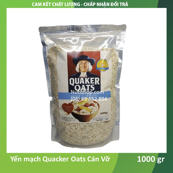 Yến mạch Cán vỡ Quacker Oats Mỹ 1000 g