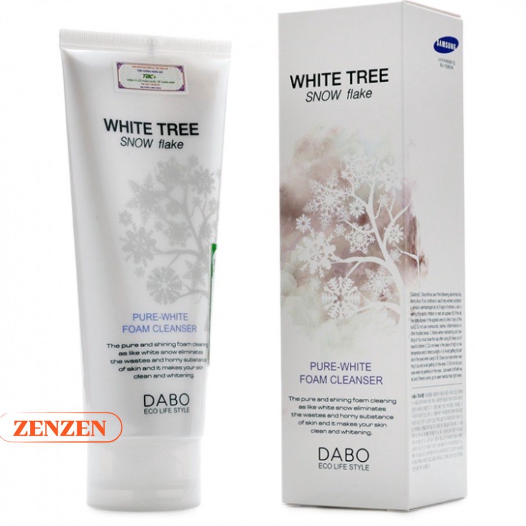 Sữa Rửa Mặt Trắng Da Cây Tuyết Trắng DABO hàn quốc , sữa rửa mặt chính hãng làm mềm mịn da 150ml