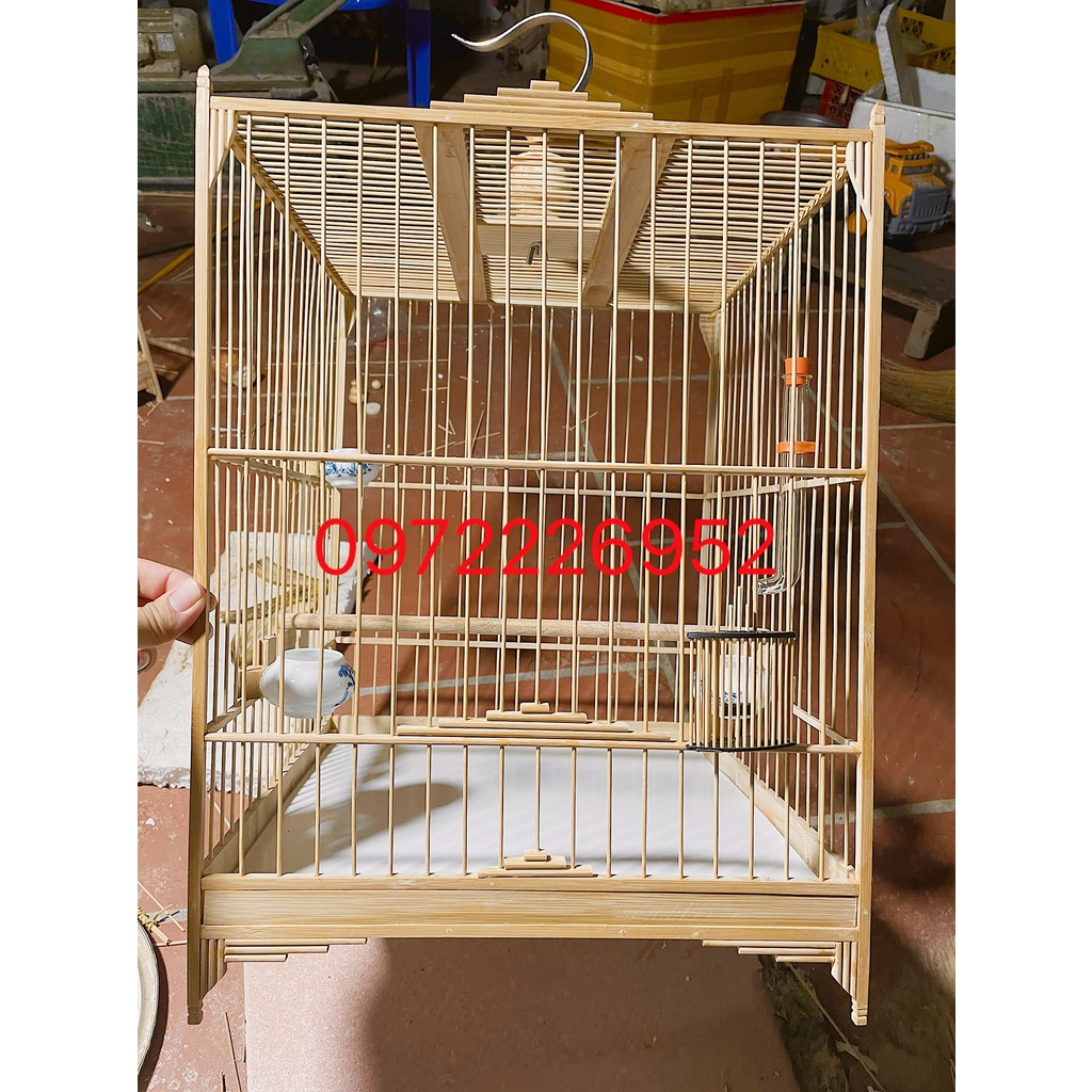 Khung Lồng Chim Chào Mào Tự Ráp TUVUPETSHOP Mẫu Báng Súng Đẹp Chất Liệu Trúc Già Kèm Đủ Phụ Kiện
