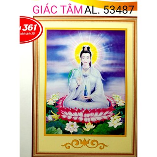 Tranh thêu QUÁN THẾ ÂM BỒ TÁT - 52x66cm - AL.53487 AL53487 - PHẬT QUAN ÂM - tranh thêu chữ thập chưa thêu