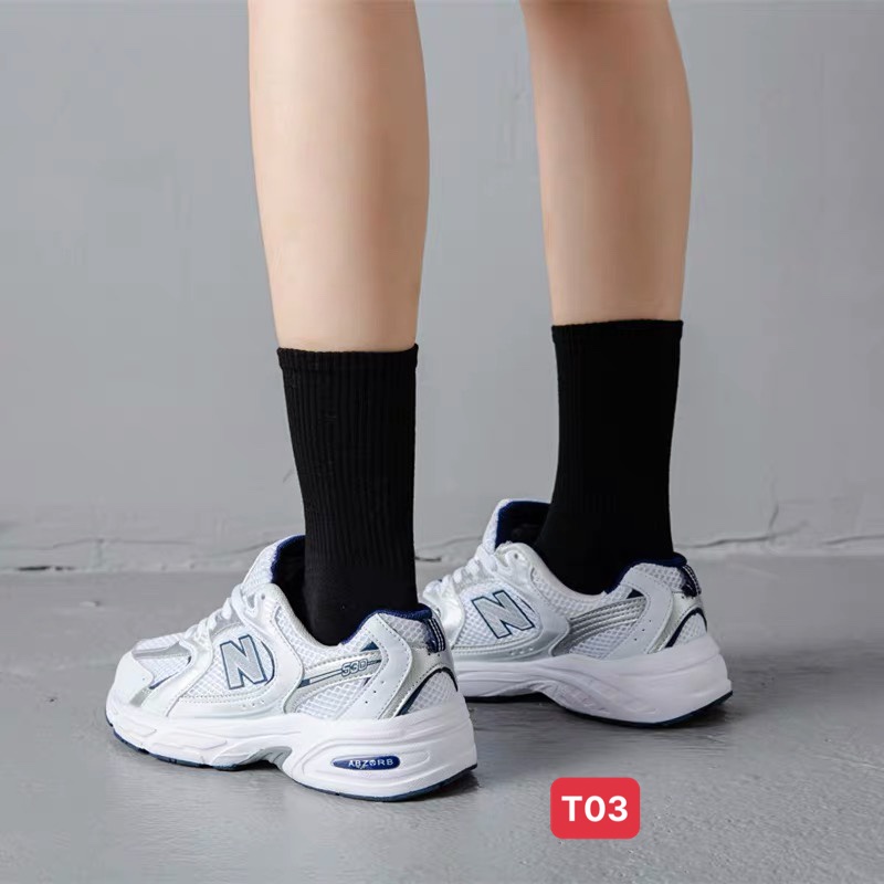 Tất cao cổ nữ hàn quốc đẹp cao cấp cute màu trắng đen SHOESCARE T3