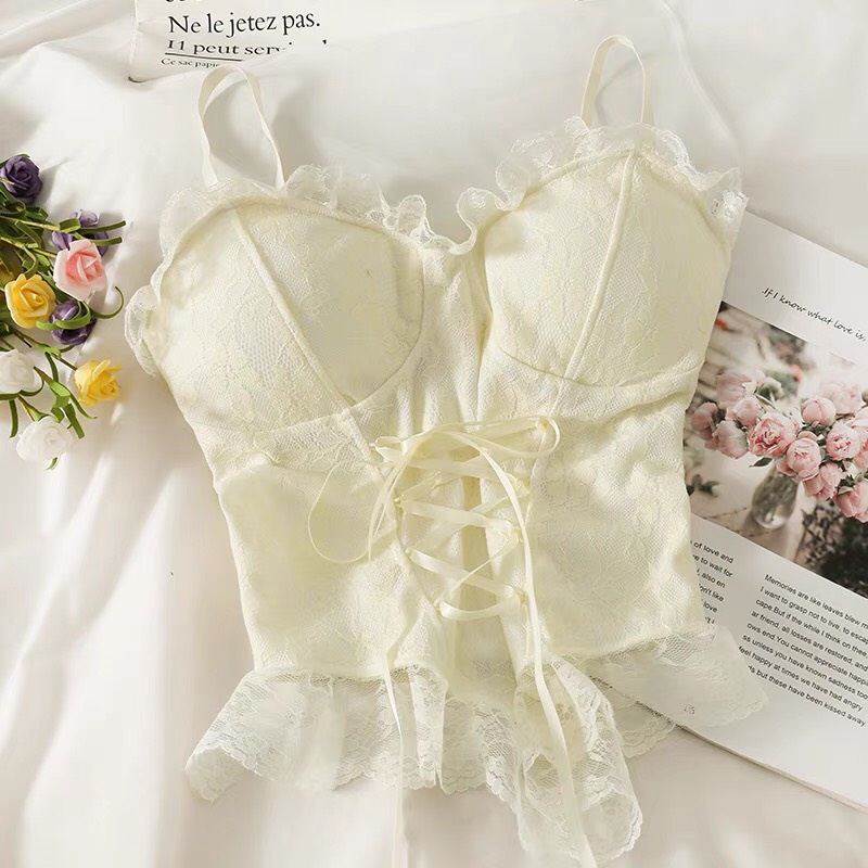 ÁO lót nữ LENABRA,BR66- bra corset tiểu thư, bra dây rút công chúa